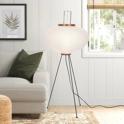 Rice Paper Traditional Metal Floor Lamp