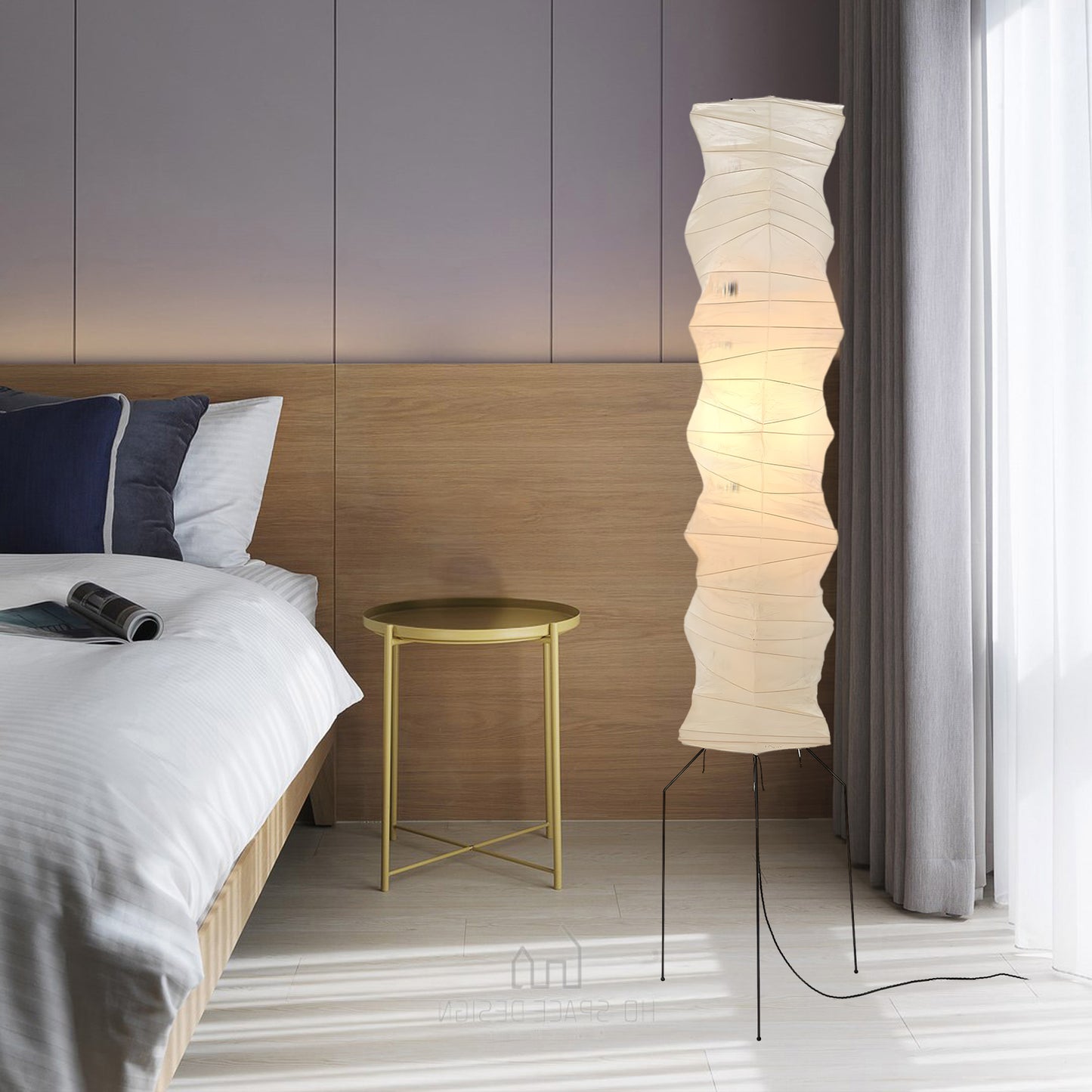 Rice Paper Traditional Metal Floor Lamp