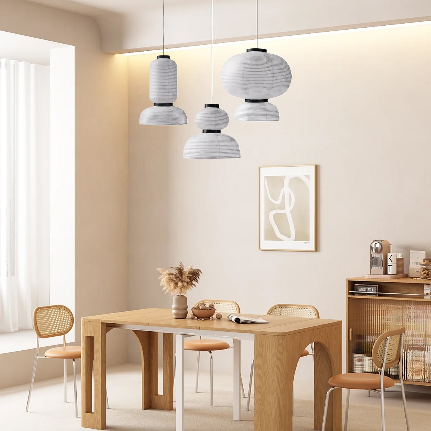 Rice Paper Lantern Modern Metal Pendant lamp