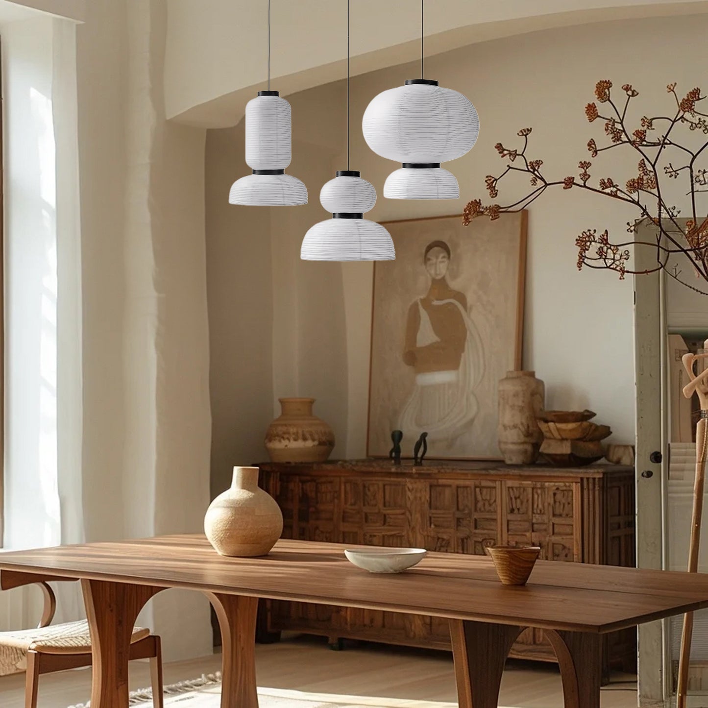 Rice Paper Lantern Modern Metal Pendant lamp