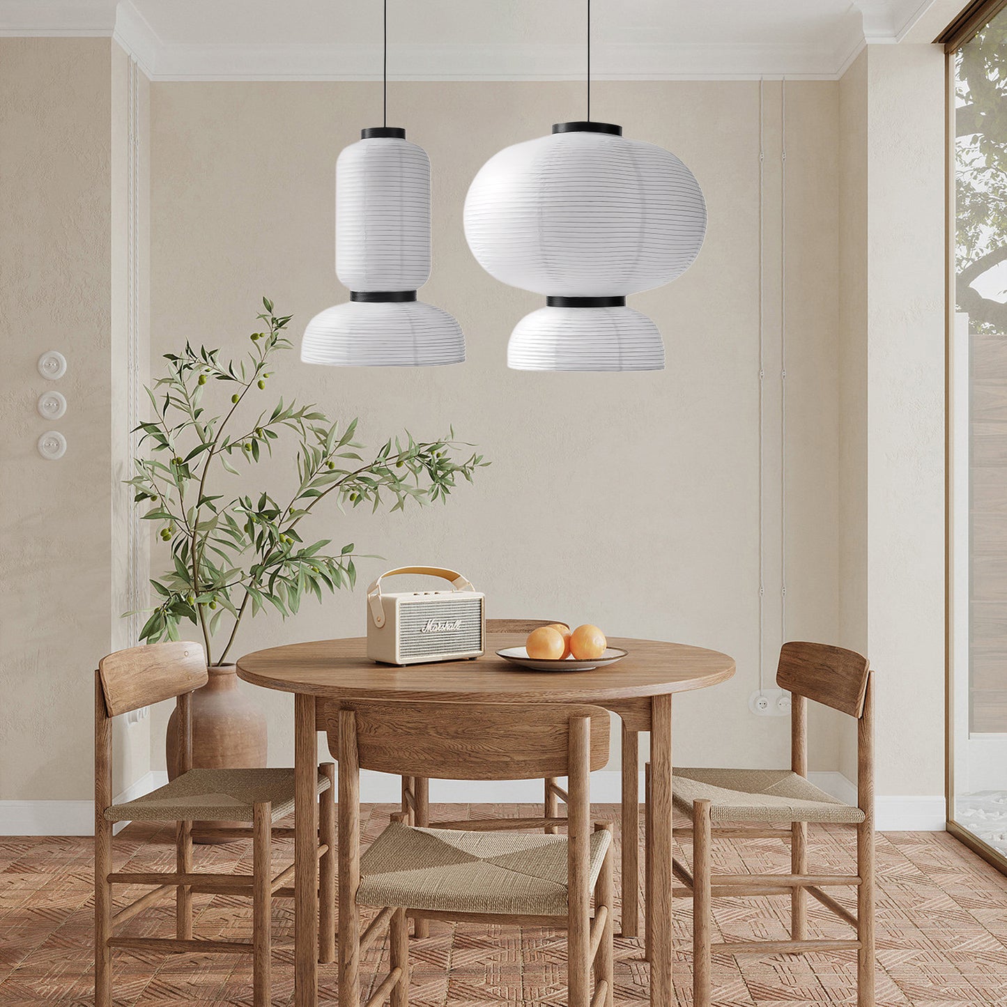 Rice Paper Lantern Modern Metal Pendant lamp