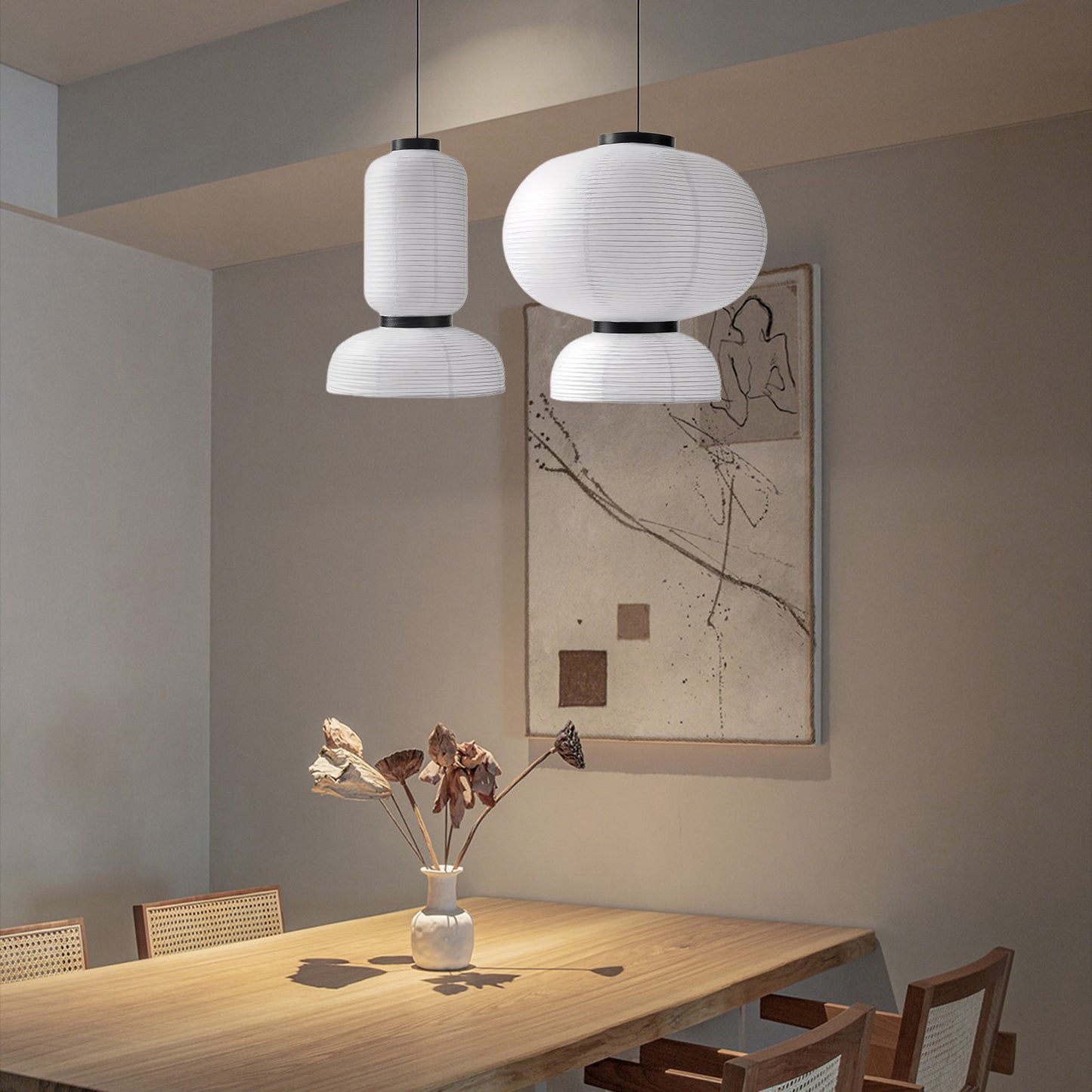 Rice Paper Lantern Modern Metal Pendant lamp