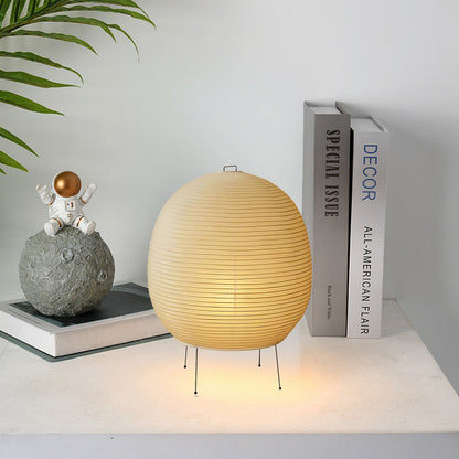 Rice Paper Lantern Minimalist Metal Table Lamp