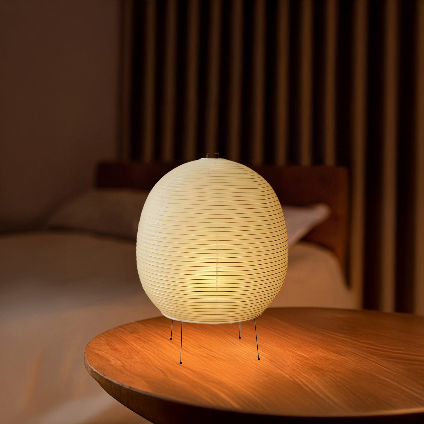 Rice Paper Lantern Minimalist Metal Table Lamp