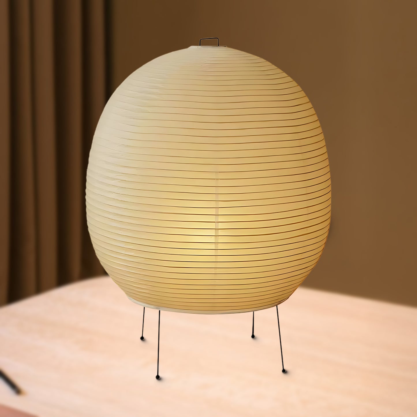 Rice Paper Lantern Minimalist Metal Table Lamp