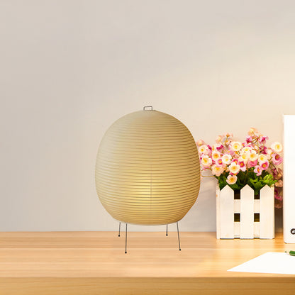 Rice Paper Lantern Minimalist Metal Table Lamp