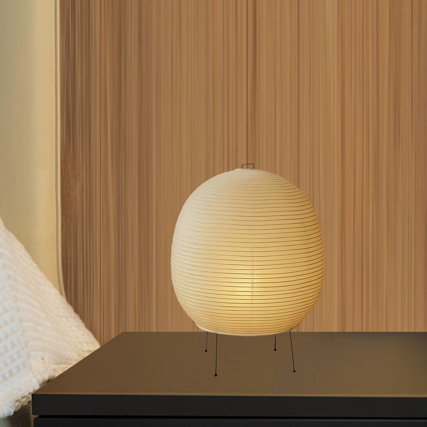 Rice Paper Lantern Minimalist Metal Table Lamp