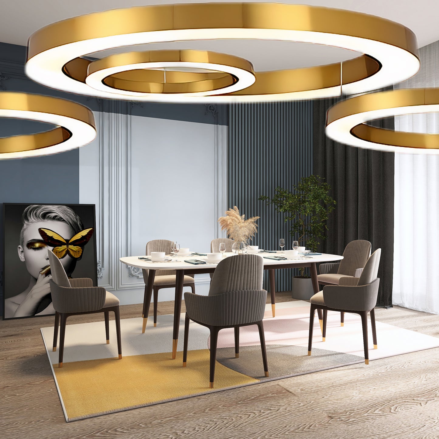 Ring LED Eclectic Metal Pendant Light