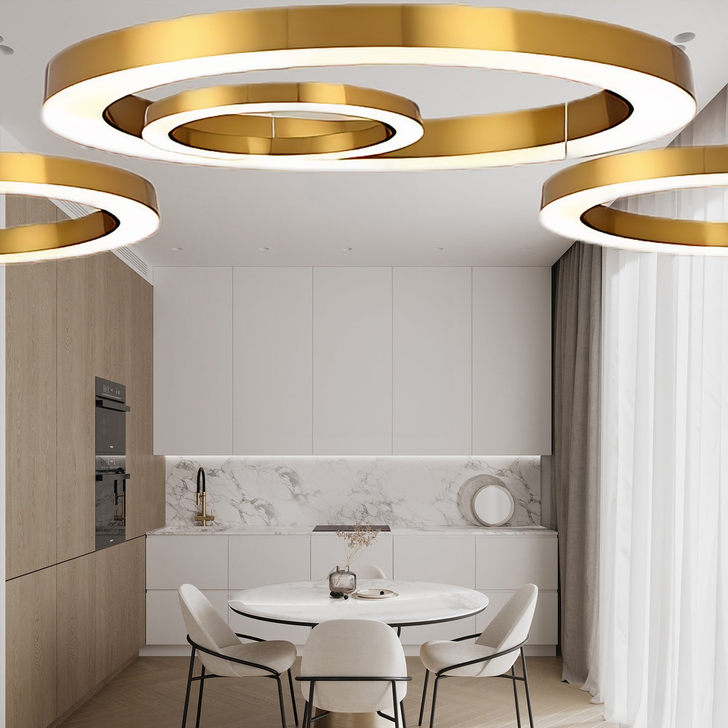 Ring LED Eclectic Metal Pendant Light