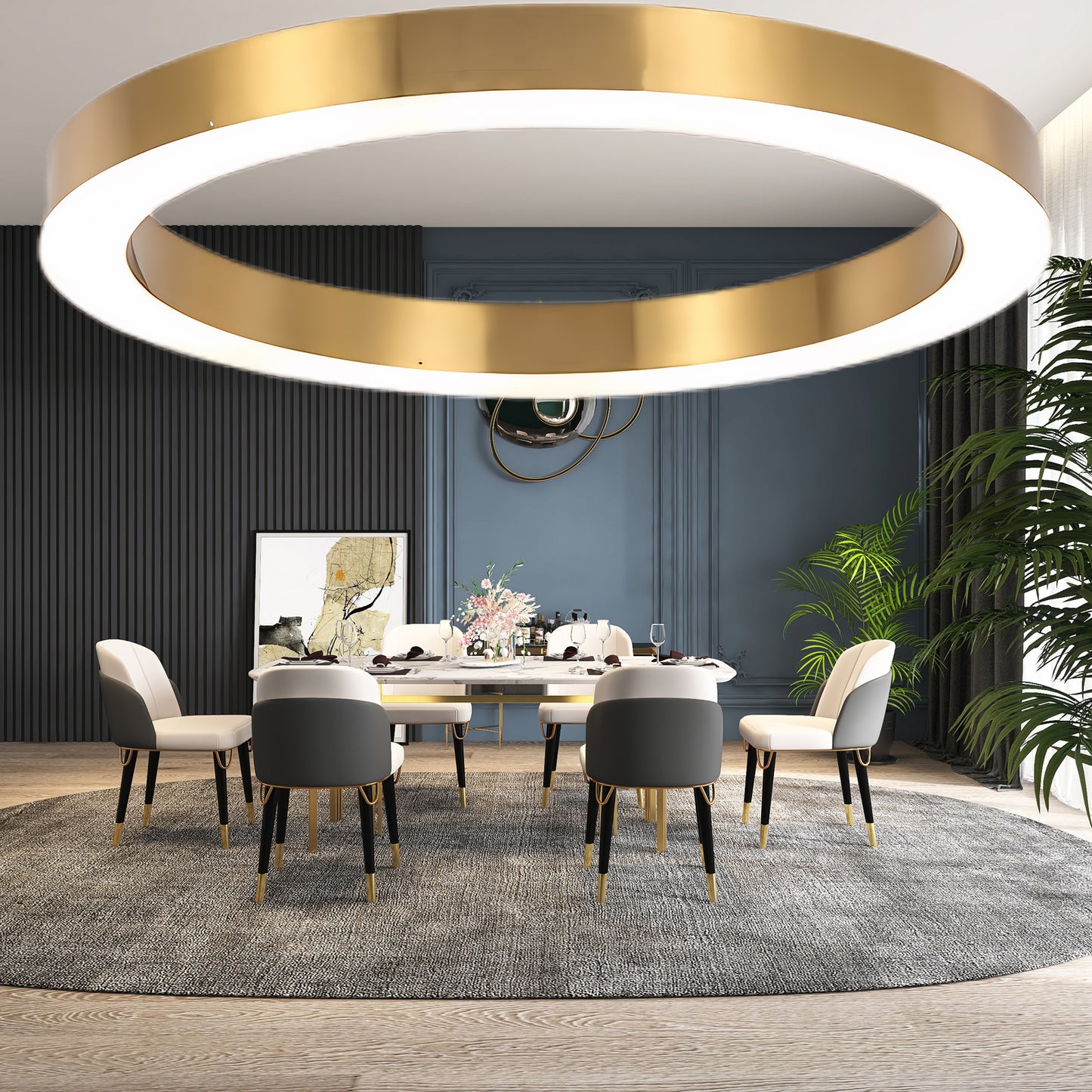 Ring LED Eclectic Metal Pendant Light