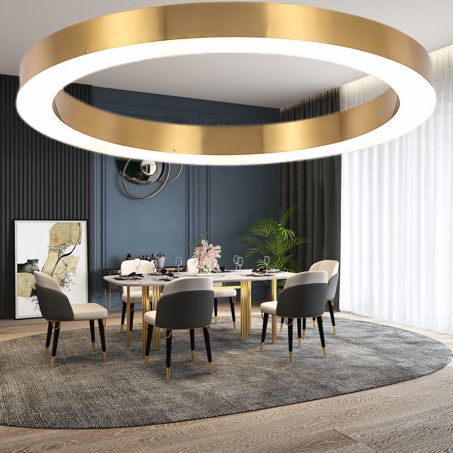 Ring LED Eclectic Metal Pendant Light