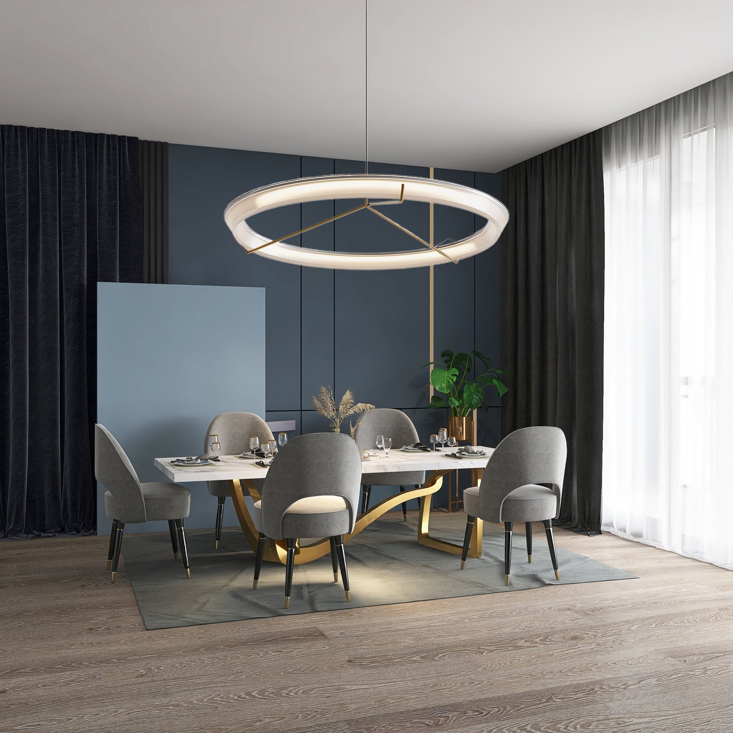 Ring Nodes Eclectic Metal Pendant Lamp