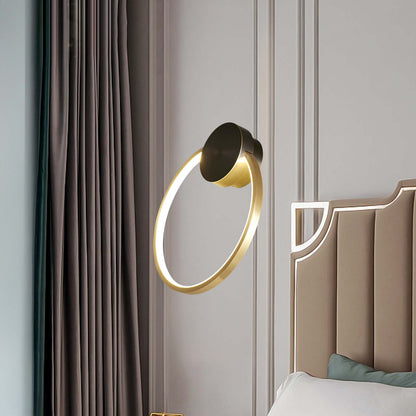 Ring Shaped LED Classic Brass Wall Light