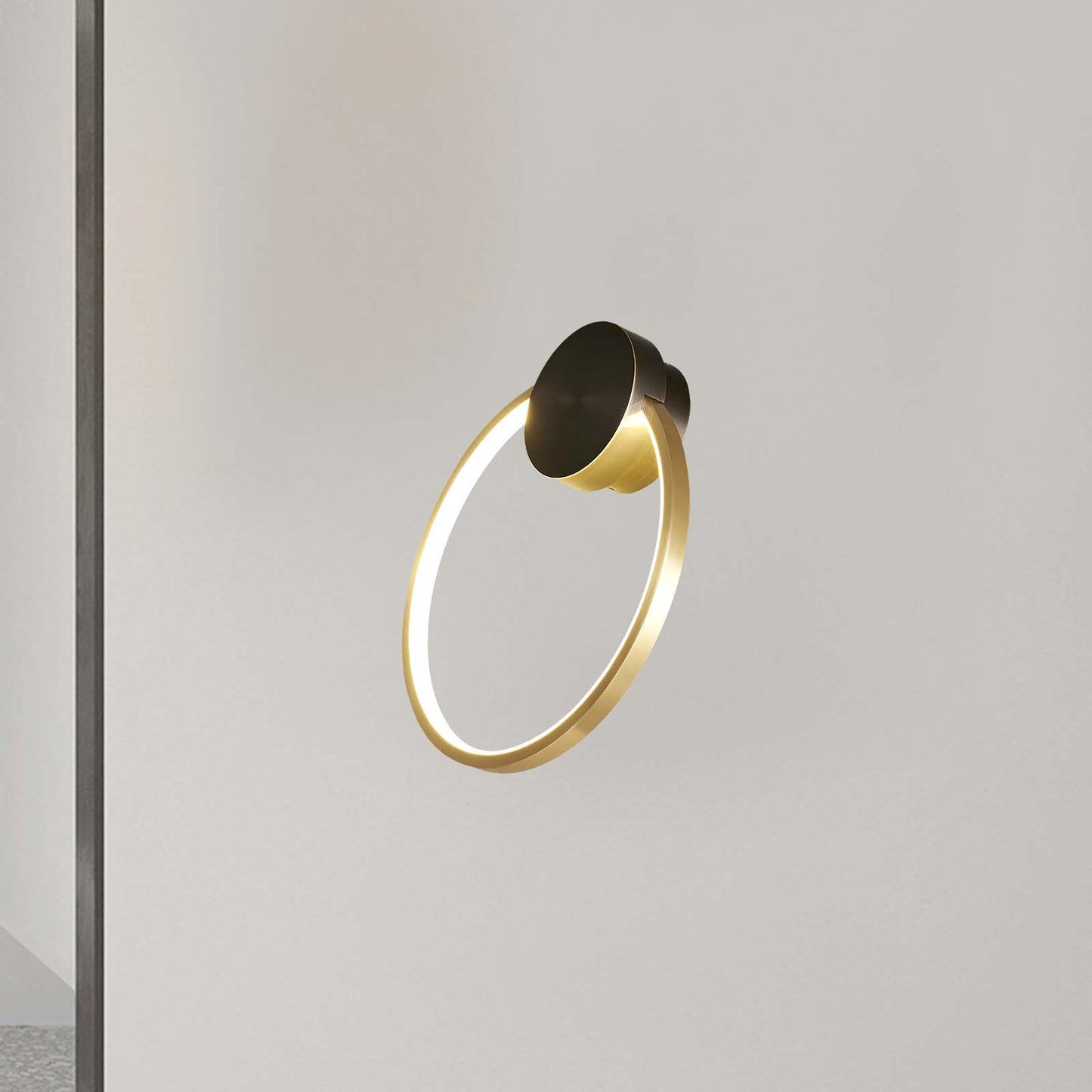 Ring Shaped LED Classic Brass Wall Light