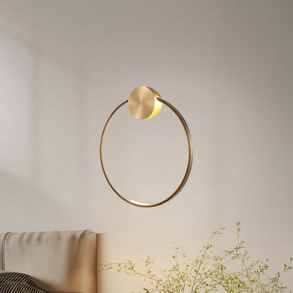 Ring Shaped LED Classic Brass Wall Light