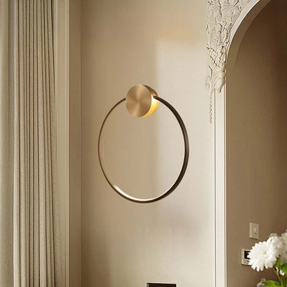 Ring Shaped LED Classic Brass Wall Light