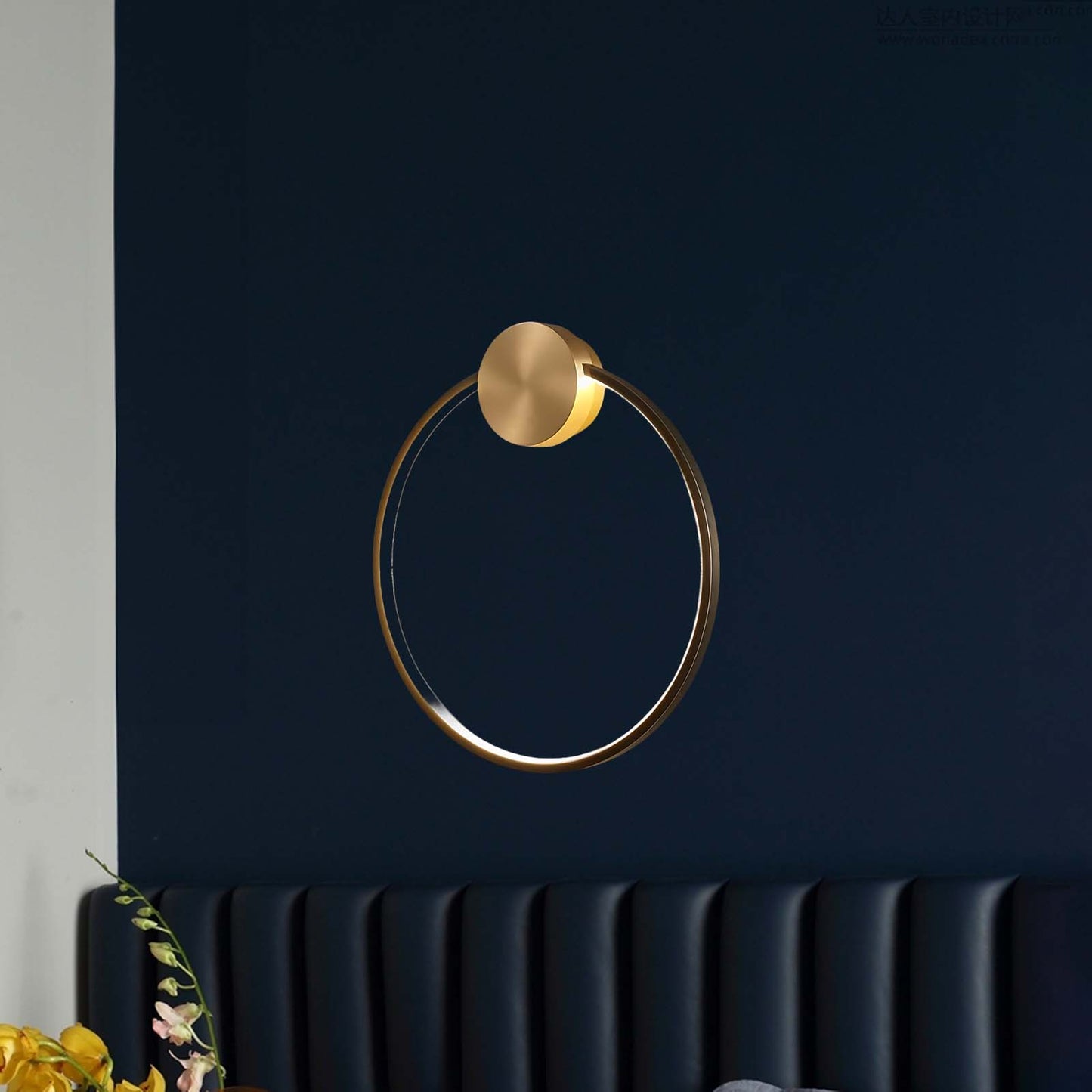 Ring Shaped LED Classic Brass Wall Light