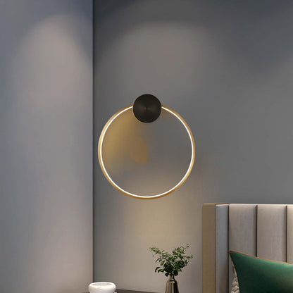 Ring Shaped LED Classic Brass Wall Light