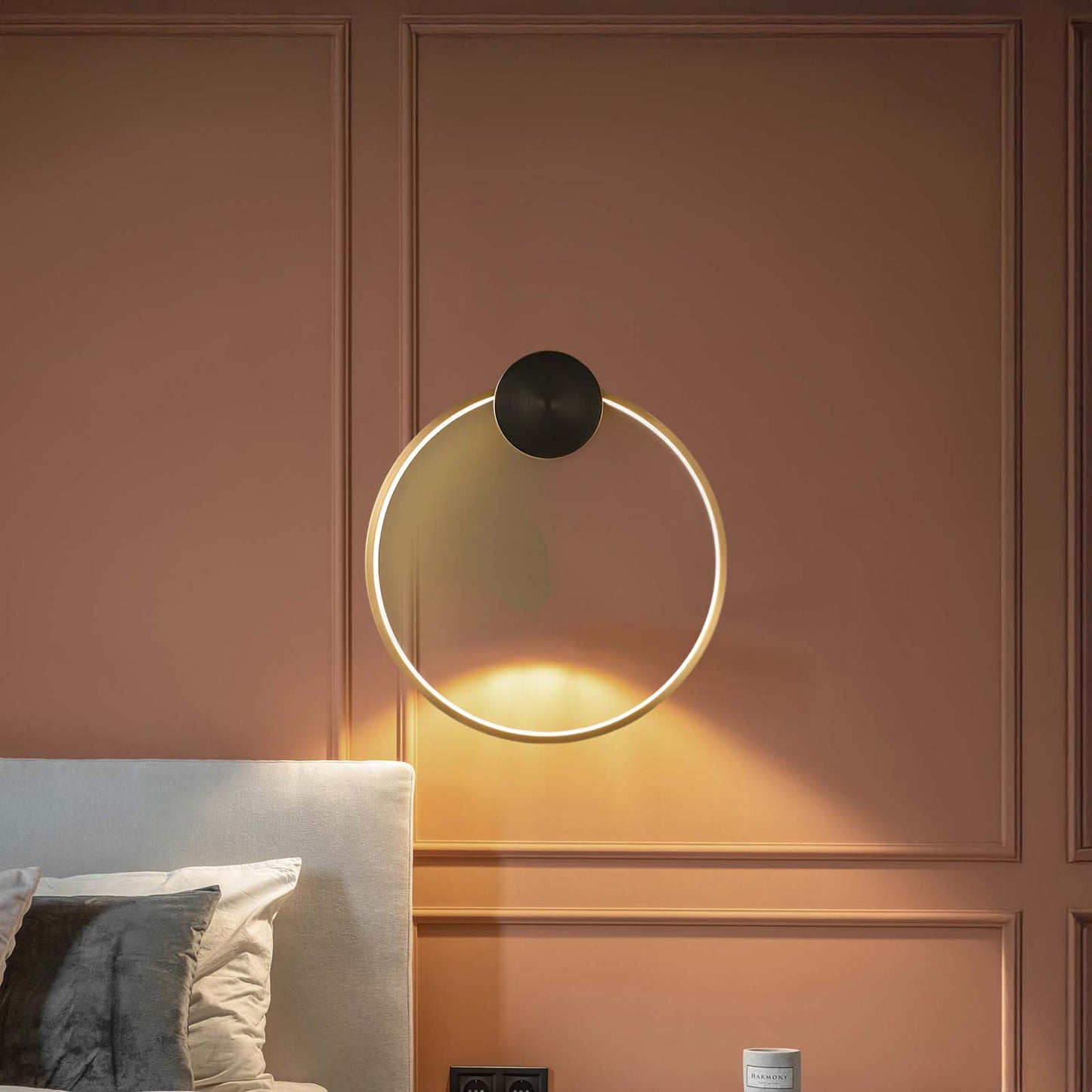 Ring Shaped LED Classic Brass Wall Light