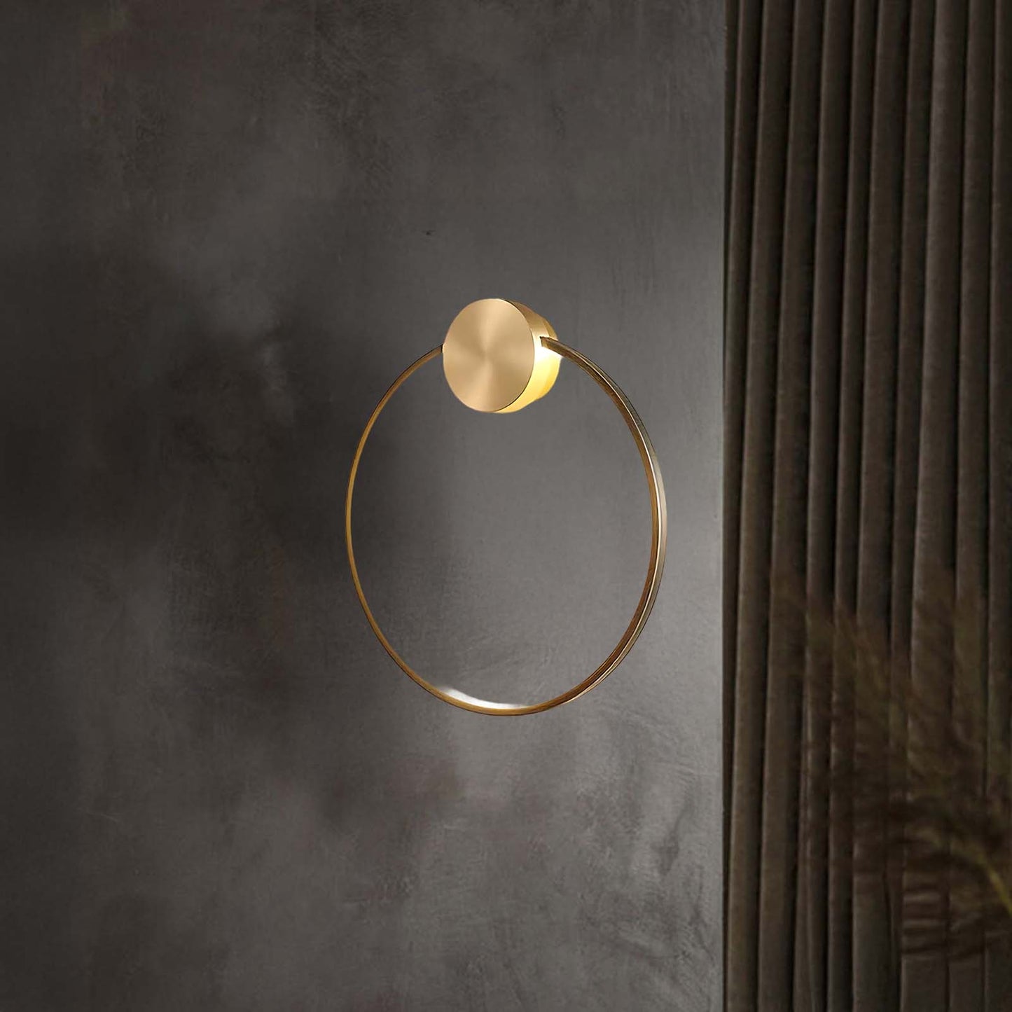 Ring Shaped LED Classic Brass Wall Light