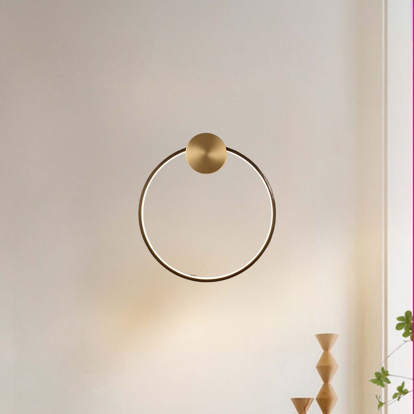 Ring Shaped LED Classic Brass Wall Light