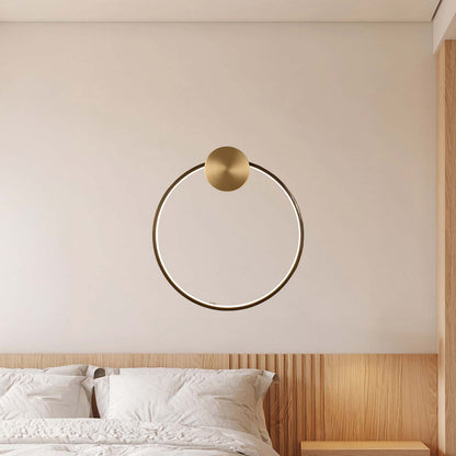 Ring Shaped LED Classic Brass Wall Light