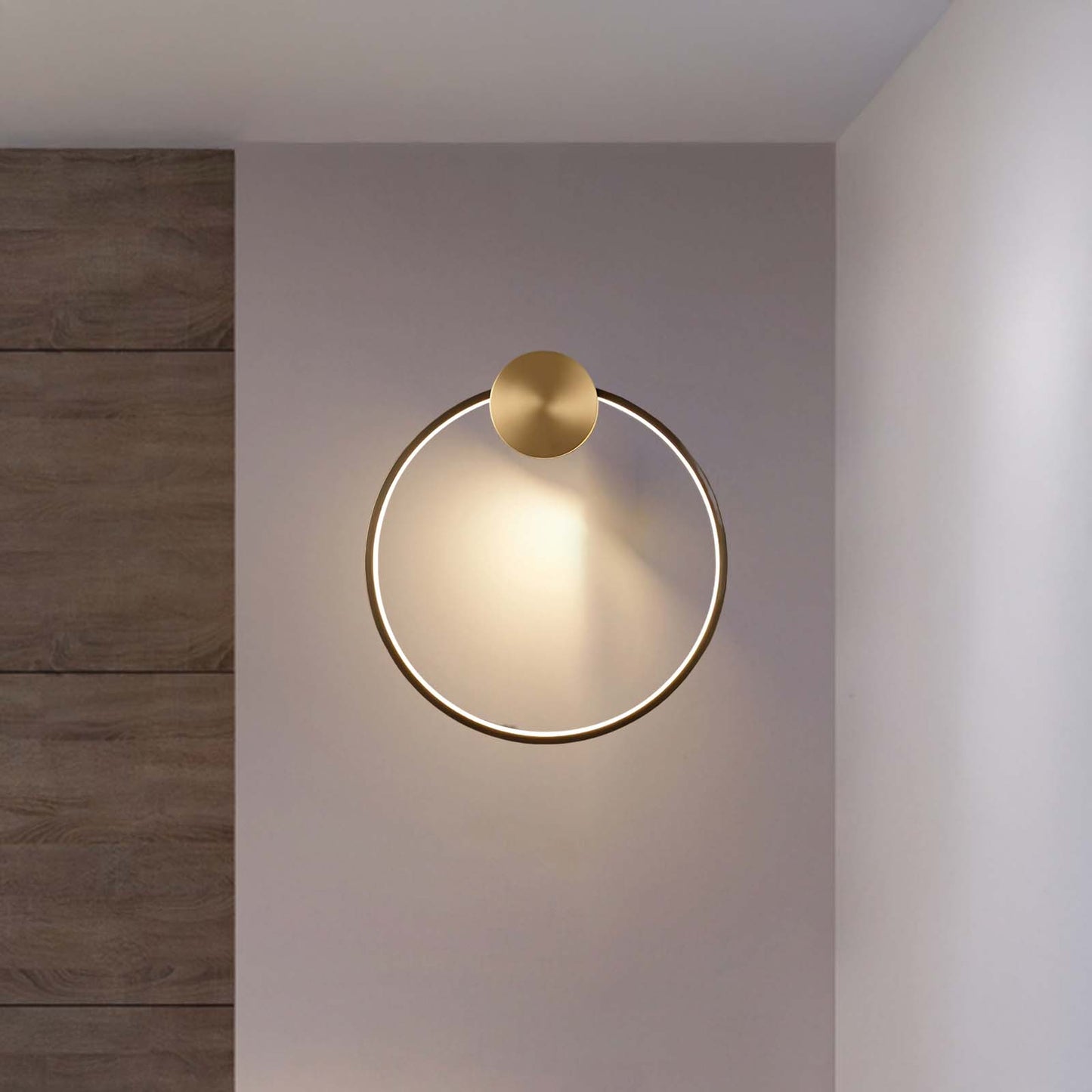 Ring Shaped LED Classic Brass Wall Light