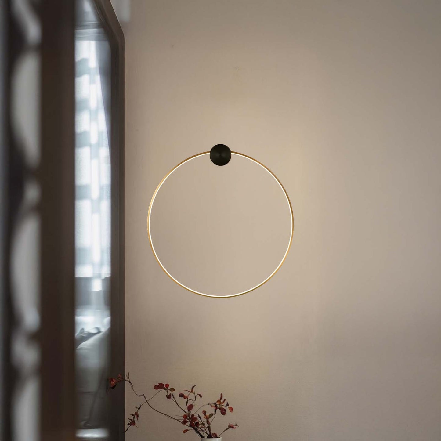 Ring Shaped LED Classic Brass Wall Light