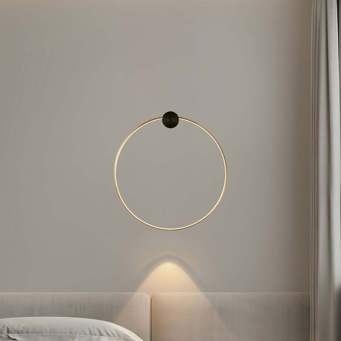 Ring Shaped LED Classic Brass Wall Light