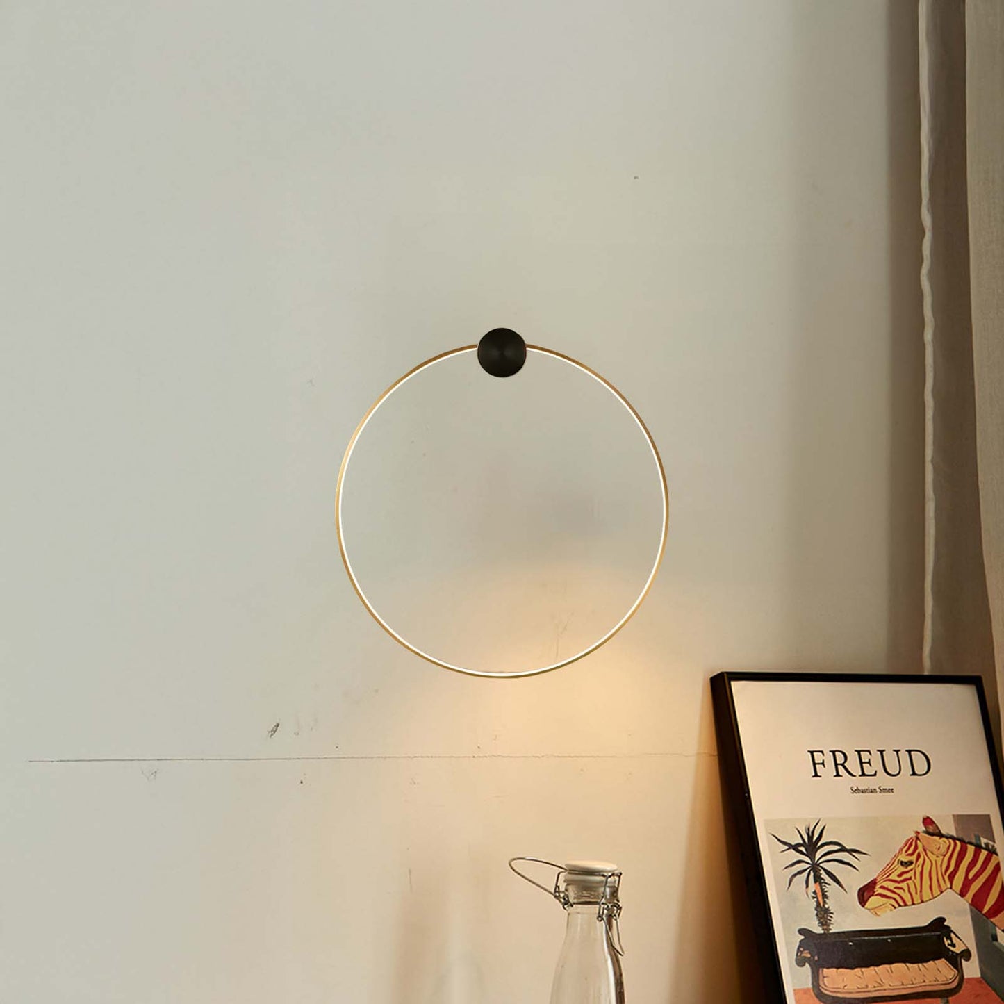 Ring Shaped LED Classic Brass Wall Light