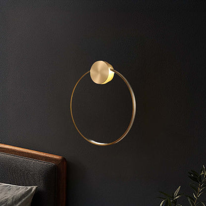 Ring Shaped LED Classic Brass Wall Light