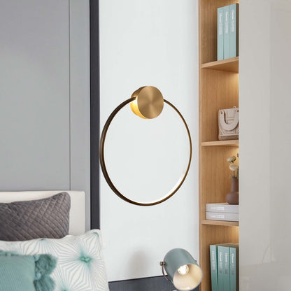 Ring Shaped LED Classic Brass Wall Light