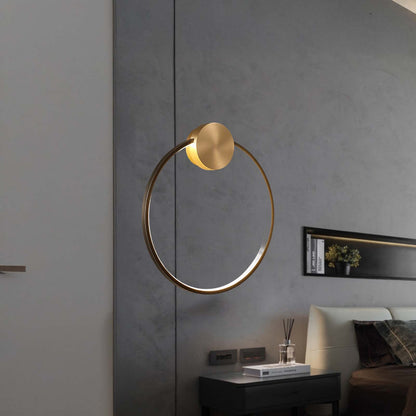 Ring Shaped LED Classic Brass Wall Light