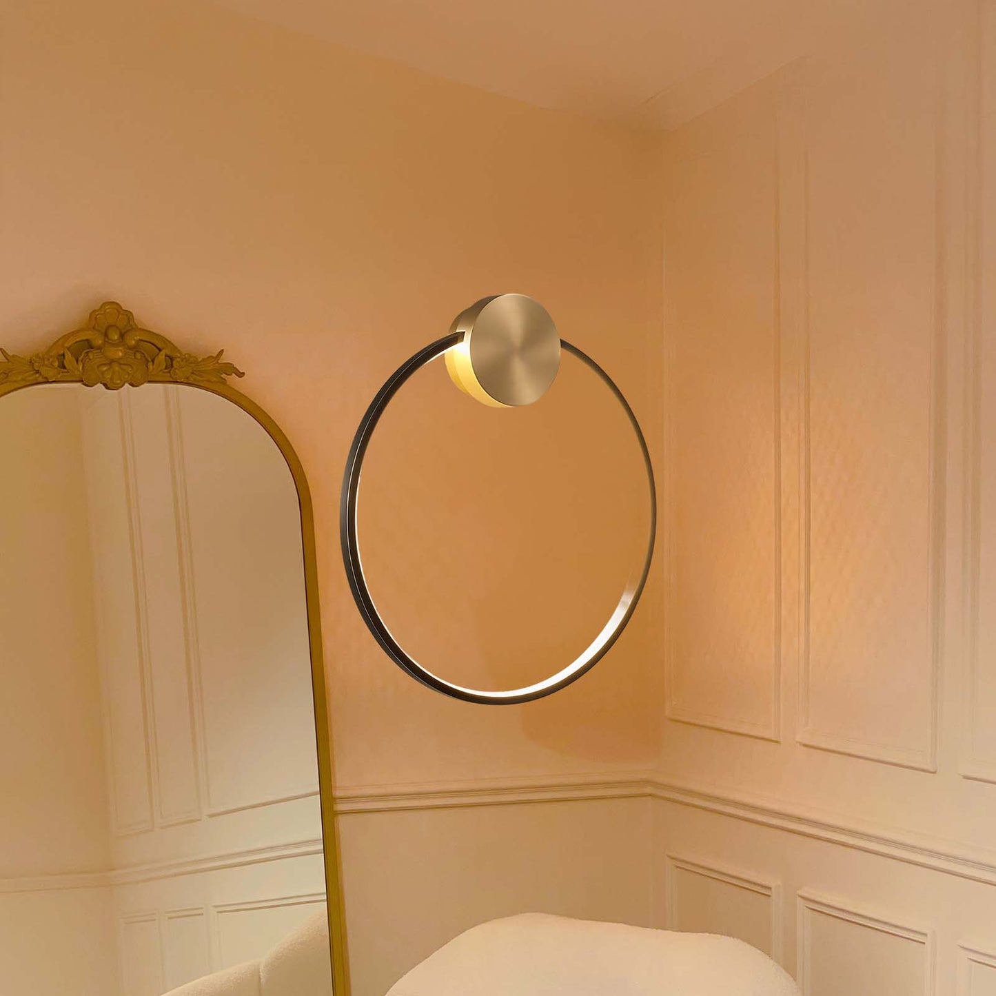 Ring Shaped LED Classic Brass Wall Light