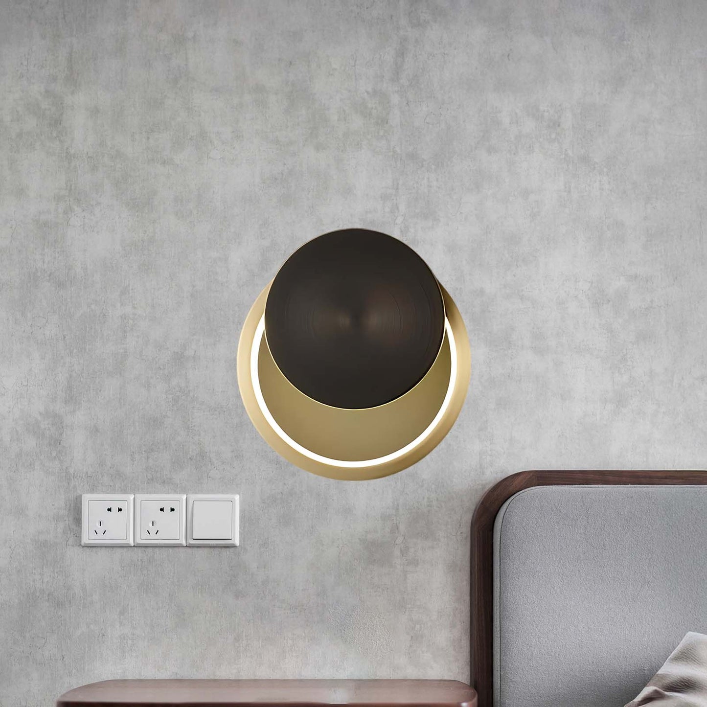 Ring Shaped LED Classic Brass Wall Light