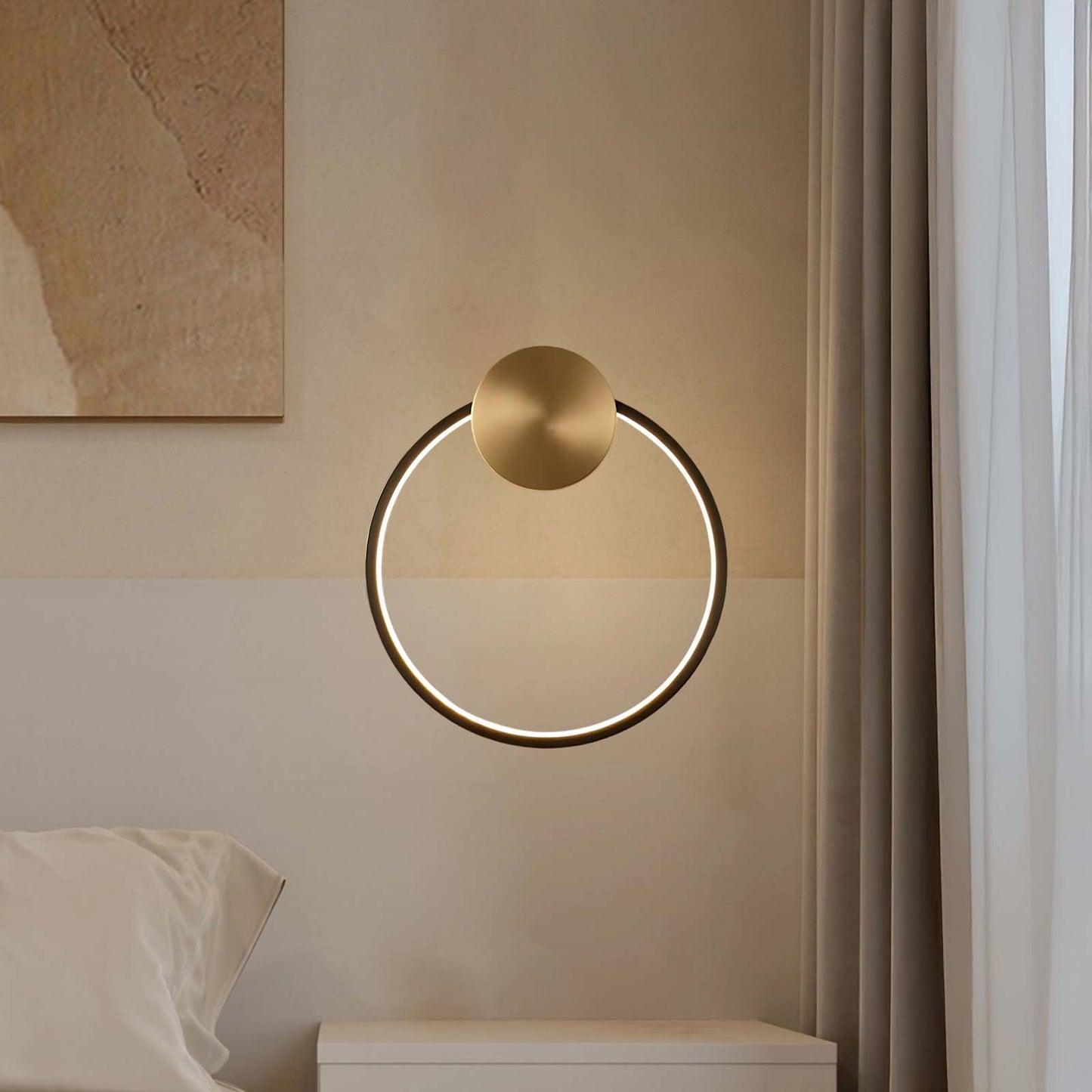 Ring Shaped LED Classic Brass Wall Light