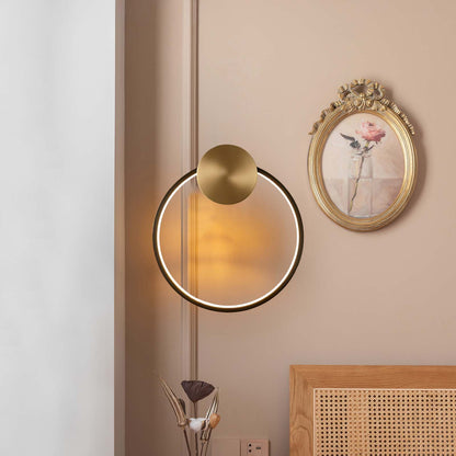 Ring Shaped LED Classic Brass Wall Light