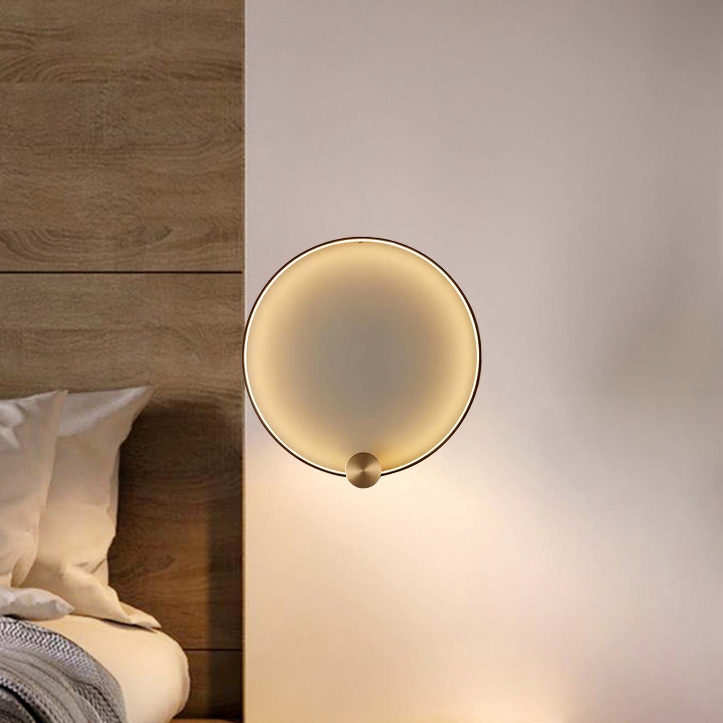 Ring Shaped LED Classic Brass Wall Light