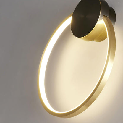 Ring Shaped LED Classic Brass Wall Light