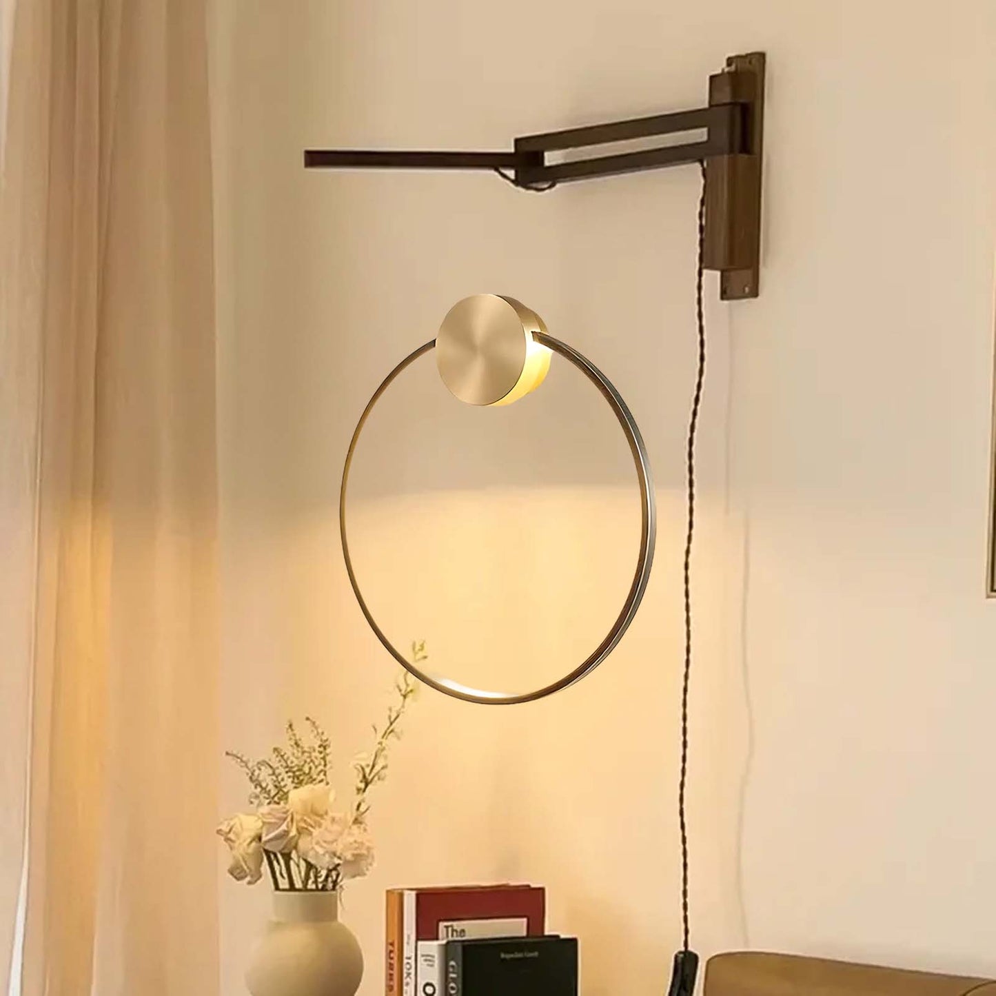 Ring Shaped LED Classic Brass Wall Light