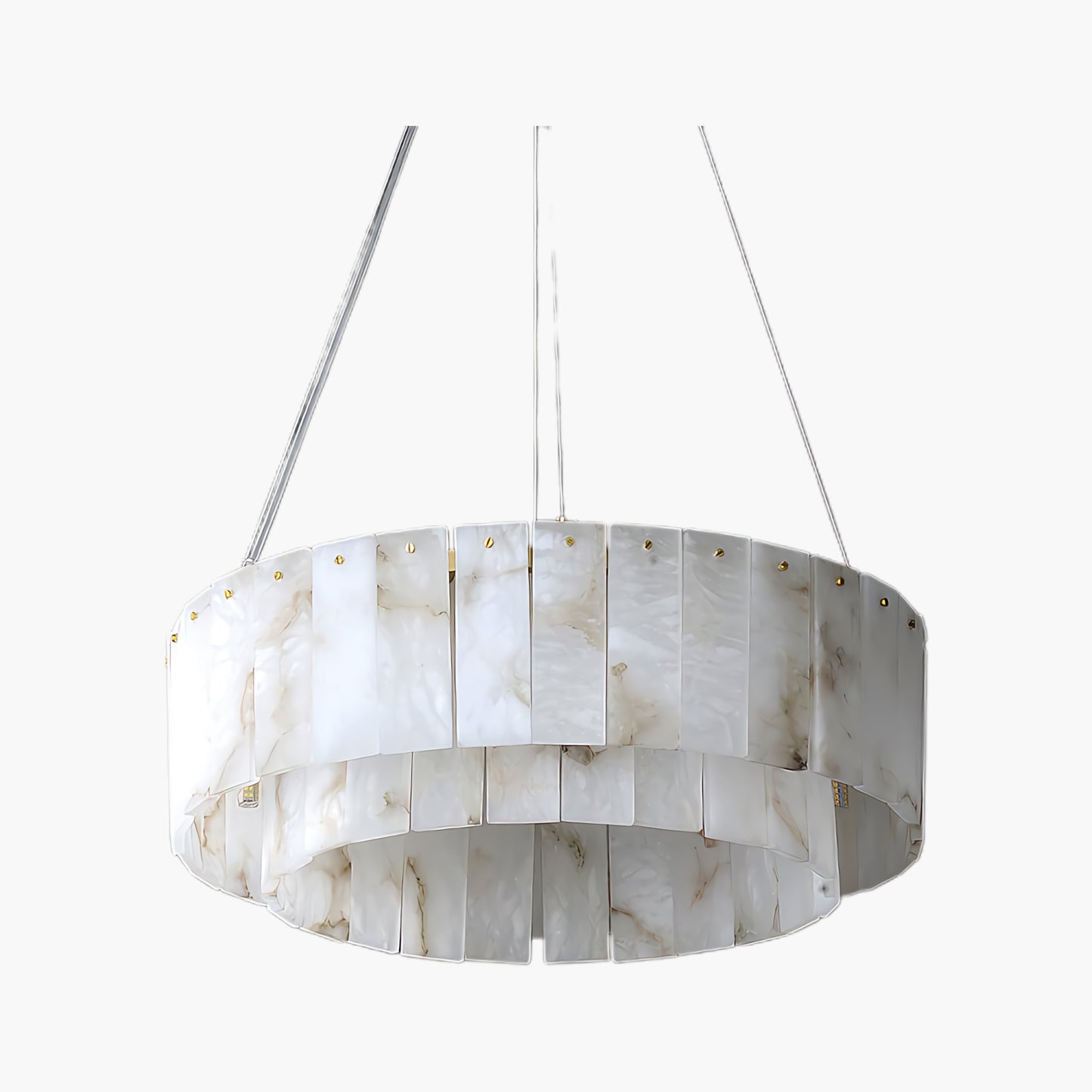 Rock Alabaster Eclectic Metal Chandelier