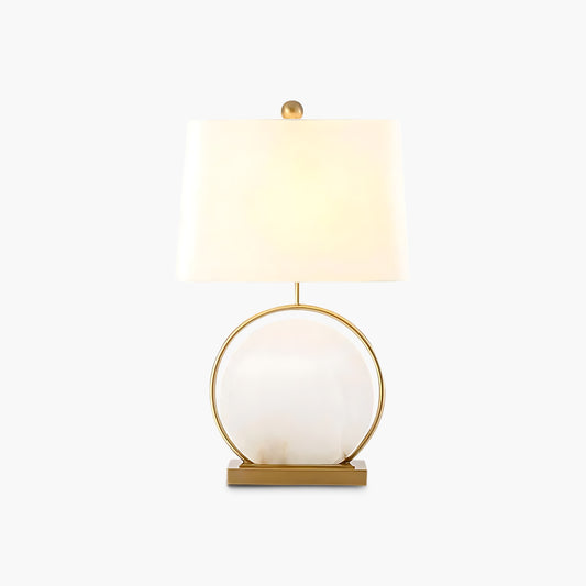 Roma White Marble Eclectic Metal Table Lamp