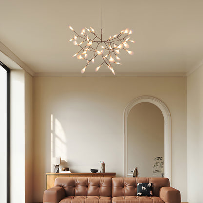 Rose Gold Firefly LED Eclectic Metal Chandelier