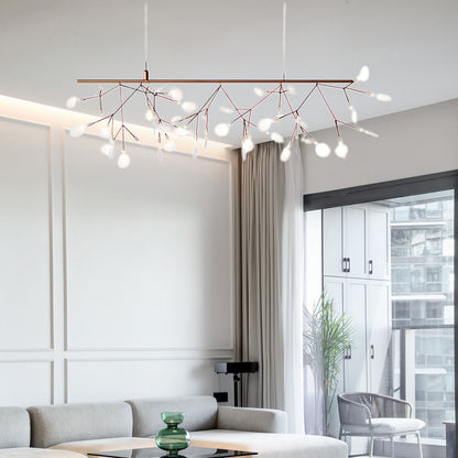 Rose Gold Firefly LED Eclectic Metal Chandelier