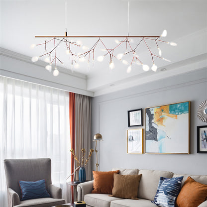 Rose Gold Firefly LED Eclectic Metal Chandelier