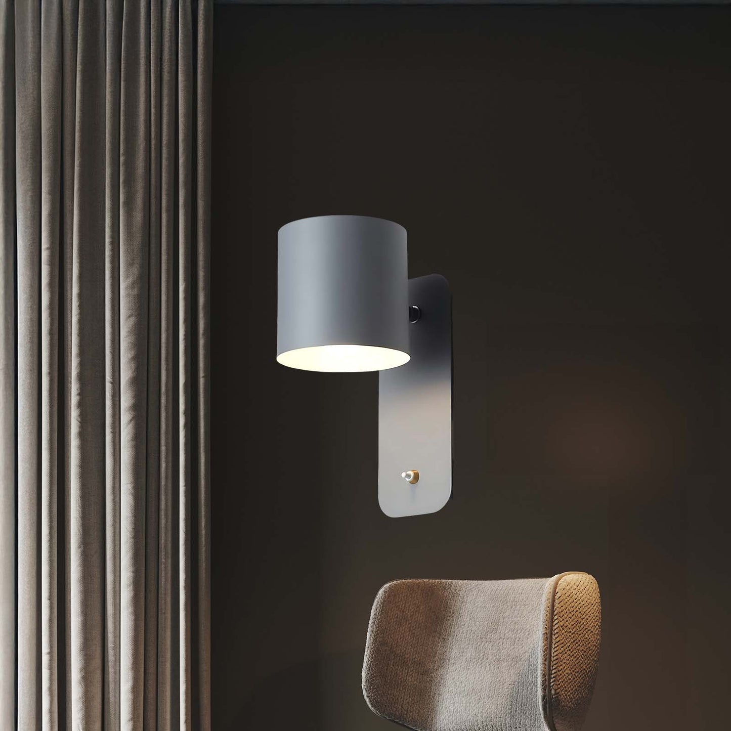 Rotatable Cylinder Minimalist Metal Wall Lamp