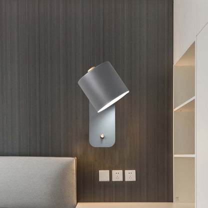 Rotatable Cylinder Minimalist Metal Wall Lamp