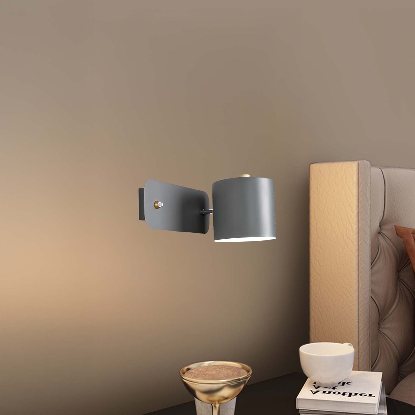 Rotatable Cylinder Minimalist Metal Wall Lamp