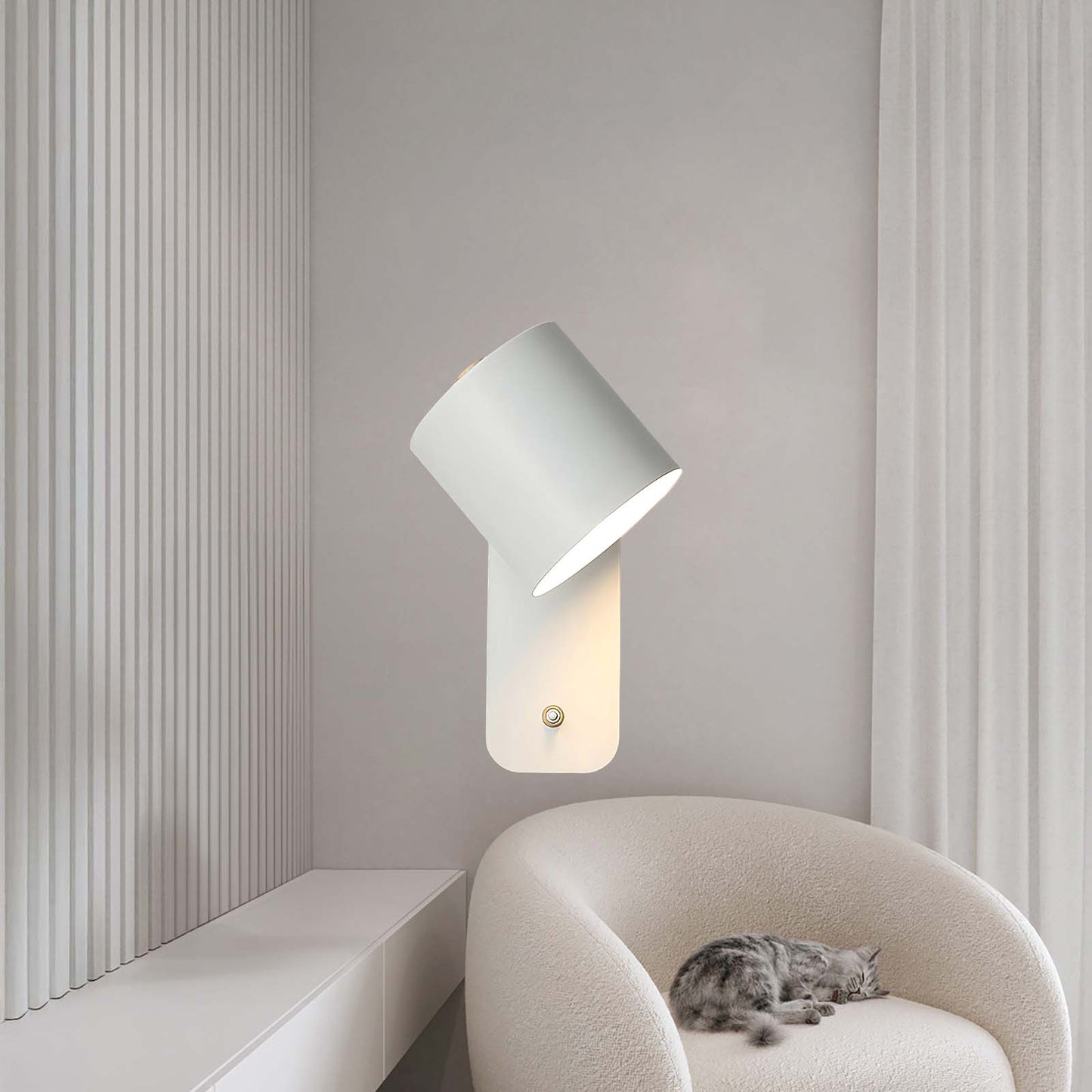 Rotatable Cylinder Minimalist Metal Wall Lamp