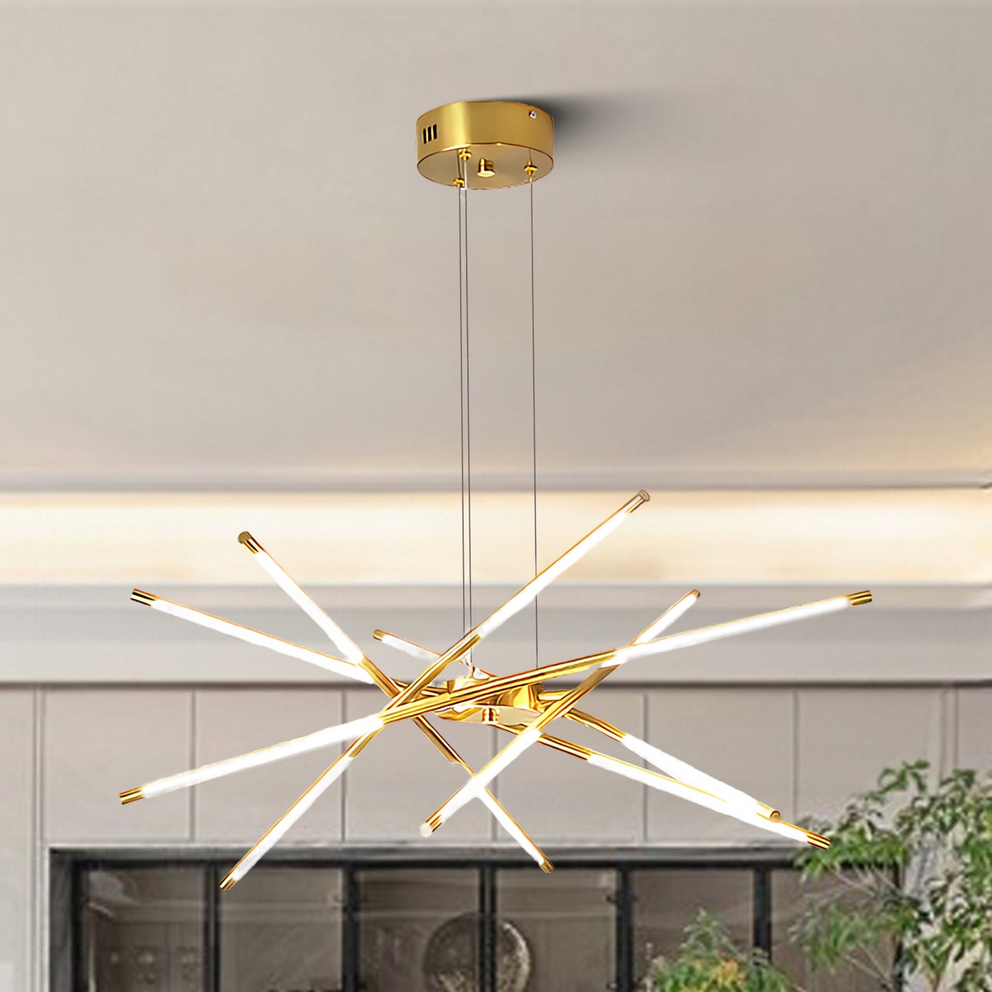 Rotatable LED Modern Metal Chandelier